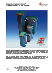 Bühler technologies BWT B15 Installation And Operation Instruction Manual