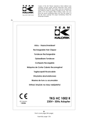 Team kalorik TKG HC 1002 R Manual