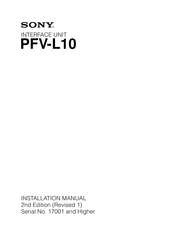Sony PFV-L10 Installation Manual