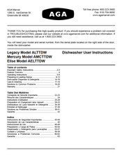 AGA Elise AELTTDW User Instructions