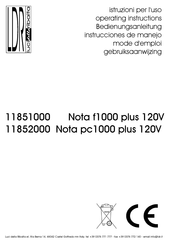 LDR Nota pc1000 plus 120V Operating Instructions Manual