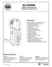 Assa Abloy Yale eBoss 8853FL Installation Instructions Manual
