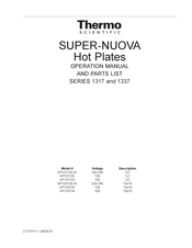 Thermo Scientific Super-Nuova HP133730-33 Operation Manual And Parts List