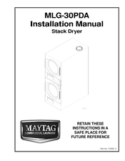Maytag MLG-30PDA Installation Manual