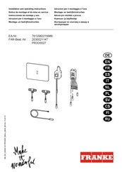 Franke Protronic A3000 open Installation And Operating Instructions Manual