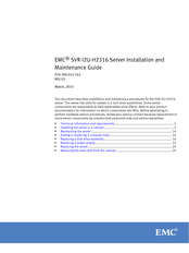 EMC SVR-I2U-H2316 Installation And Maintenance Manual