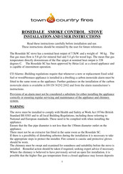 Town & Country Fires Rosedale SC Installation And User Instructions Manual