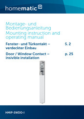 HomeMatic IP HMIP-SWDO-I Mounting Instruction And Operating Manual