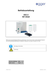 Egger ESG 2 Operating Instructions Manual