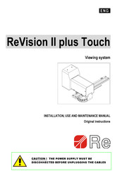 RE Revision II Plus Touch Instructions For Installation, Use And Maintenance Manual