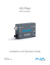 AJA Video Systems Inc Hi5-Fiber Installation And Operation Manual