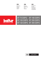 baltur BT 250 DSPG Maintenance, Use And Installation Manual