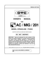 Daihen OTC AC/MIG/201 CPDACA-200 Owner's Manual