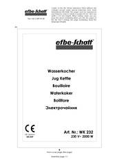 EFBE-SCHOTT WK 232 Operating Instructions Manual