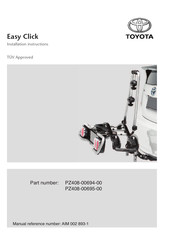 Toyota PZ408-00694-00 Installation Instructions Manual