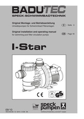 Speck Pumpen BADU TEC I-Star Series Original Installation And Operating Manual
