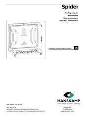 Hanskamp Spider Series Installation And Operating Instructions Manual