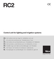 Nice RC2 Instructions And Warnings For Installation And Use