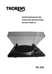 THORENS TD 235 Operating Instructions Manual