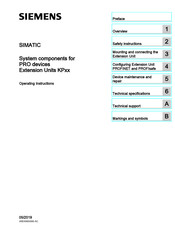 Siemens SIMATIC PRO Extension Units KP Series Operating Instructions Manual