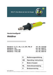 WOLFF Weldliner FIN Operating Instructions Manual