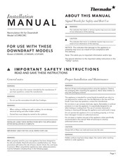 Thermador UCVRECIRC Installation Manual