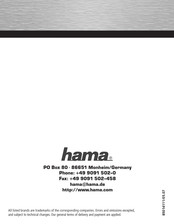 Hama RTR-10 Operating	 Instruction