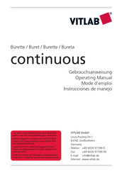 VITLAB Buret Continuous Operating Manual