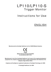 Huntleigh LP110 Instructions For Use Manual