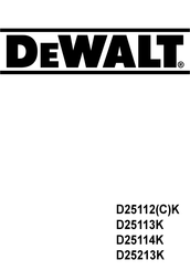 DeWalt D25213K Instruction Manual