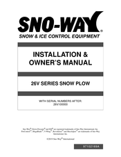 Sno-Way 26V Series Installation & Owner's Manual