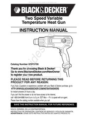 Black & Decker BDPG700 Instruction Manual