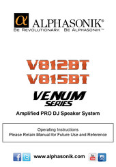 Alphasonik PRO Venum V812BT Operating Instructions Manual