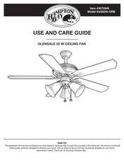 HAMPTON BAY AG524I-ORB Use And Care Manual