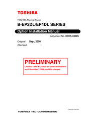 Toshiba B-EP4DL Series Option Installation Manual