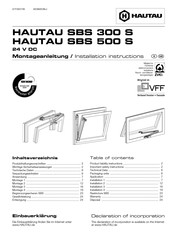 HAUTAU SBS 500 S Installation Instructions Manual