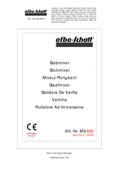 EFBE-SCHOTT MS 600 Operating Instructions Manual