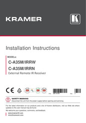 Kramer C-A35M/IRRW Installation Instructions