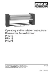 Miele professional PRI418 Operating And Installation Instructions