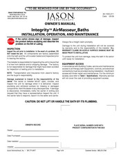 Jason Hydrotherapy Integrity AirMasseur Series Owner's Manual