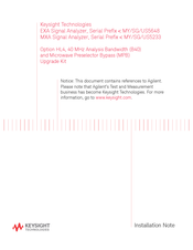 Keysight Technologies N9010A Series Installation Note