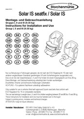 storchenmuhle Solar IS seatfix Instructions For Installation And Use Manual