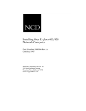 NCD Explora 401 Installing Instructions