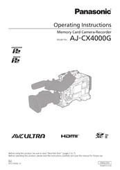 Panasonic AJ-CX4000G Operating Instructions Manual