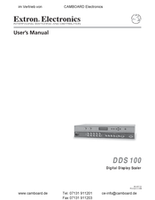 Extron electronics DDS 100 User Manual
