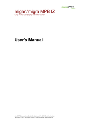 Microsyst migra MPB IZ User Manual
