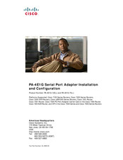 Cisco PA-4E1G-75 Installation And Configuration Manual