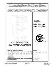 ICP OMV112K14A Installation Instructions And Homeowner's Manual
