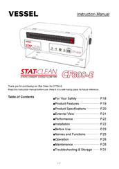 Vessel Stat Clean CF300-E Instruction Manual