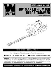 Wen 40415BT Instruction Manual